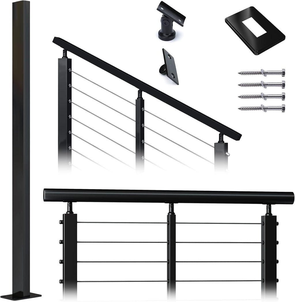 Stainless Steel Black Cable Railing Post S559