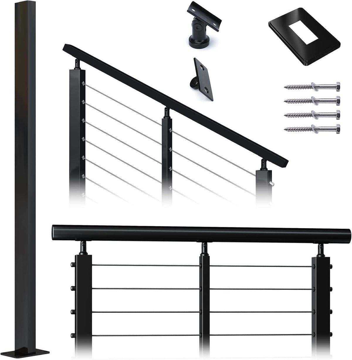 Stainless Steel Black Cable Railing Post S559