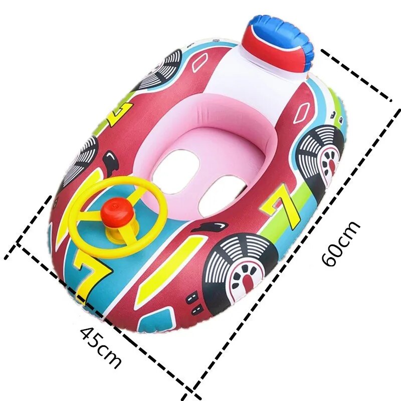 Inflatable Baby Swimming Rings Seat Sun Shade Toddler Swim Circle Pool Water Toys R424798