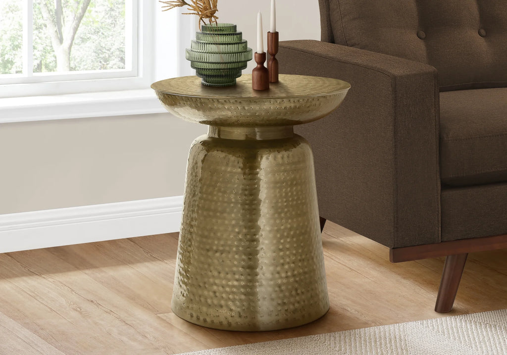 Gold Metal Drum Accent Table G7549