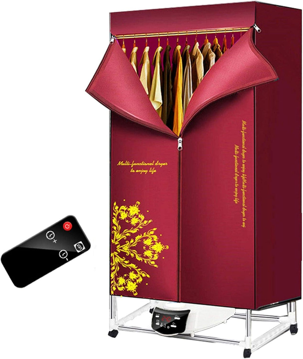 Electric Clothes Dryer Foldable Drying Rack 1500w 2-Tier Remote Control Heater F7619