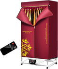 Electric Clothes Dryer Foldable Drying Rack 1500w 2-Tier Remote Control Heater F7619