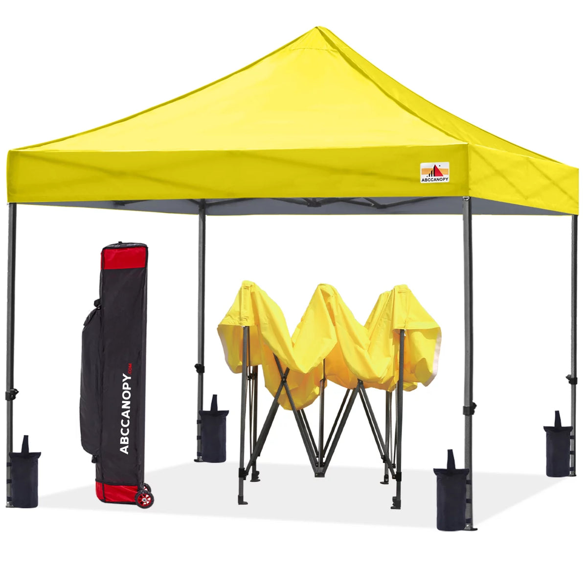 10 ft x 10 ft White Metal Pop-Up Canopy Tent with Walls G3508