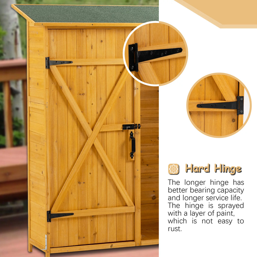 Patio Storage Shed with Detachable Shelves and Hooks F572887