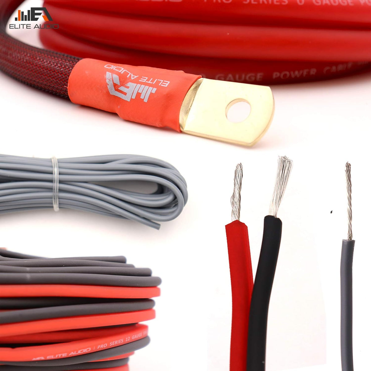0 Gauge 100% Copper Amplifier Installation Wiring Kit with 20 feet Copper Wire Z517