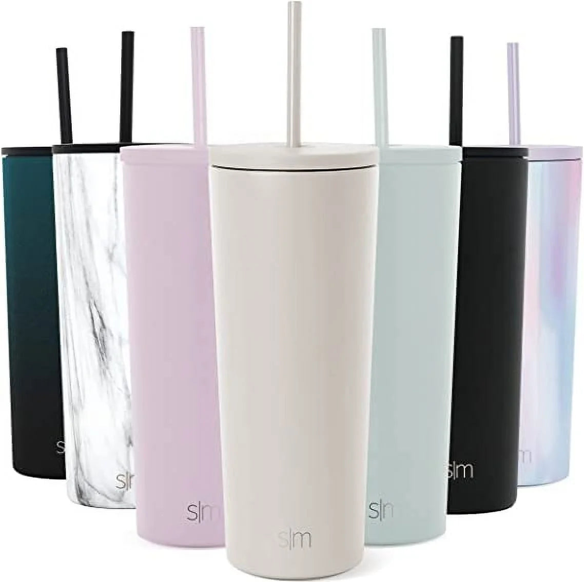 24 fl oz Stainless Steel Tumbler with Lid and Straw R734395
