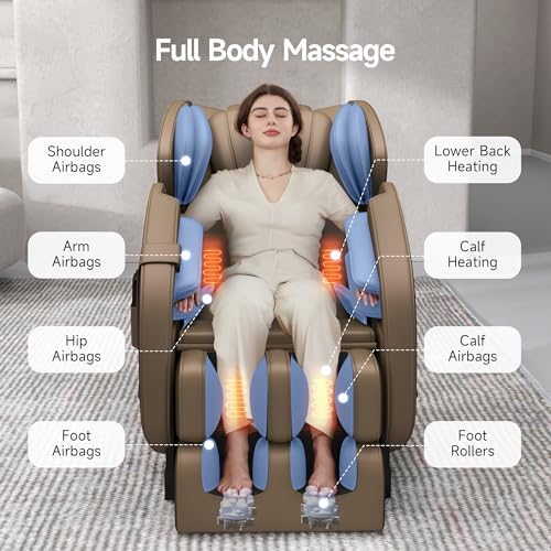 Black and Gray Full Body Zero Gravity Shiatsu Massage Recliner T868