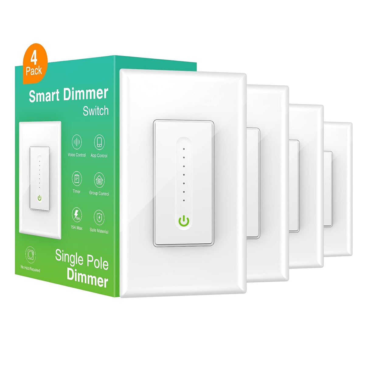 4 Pack White Smart Dimmer Switch E810295