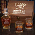 Engraved Whiskey Decanter Gift Set with Glasses M36956