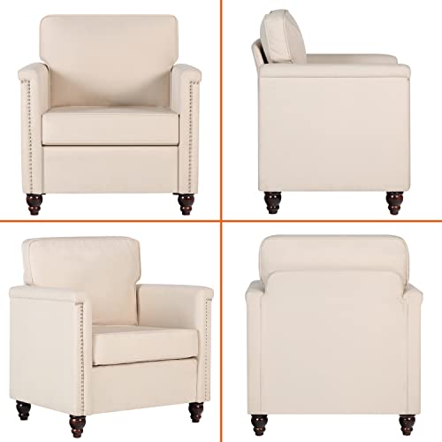 Beige Fabric Accent Chairs Set of 2 R619390