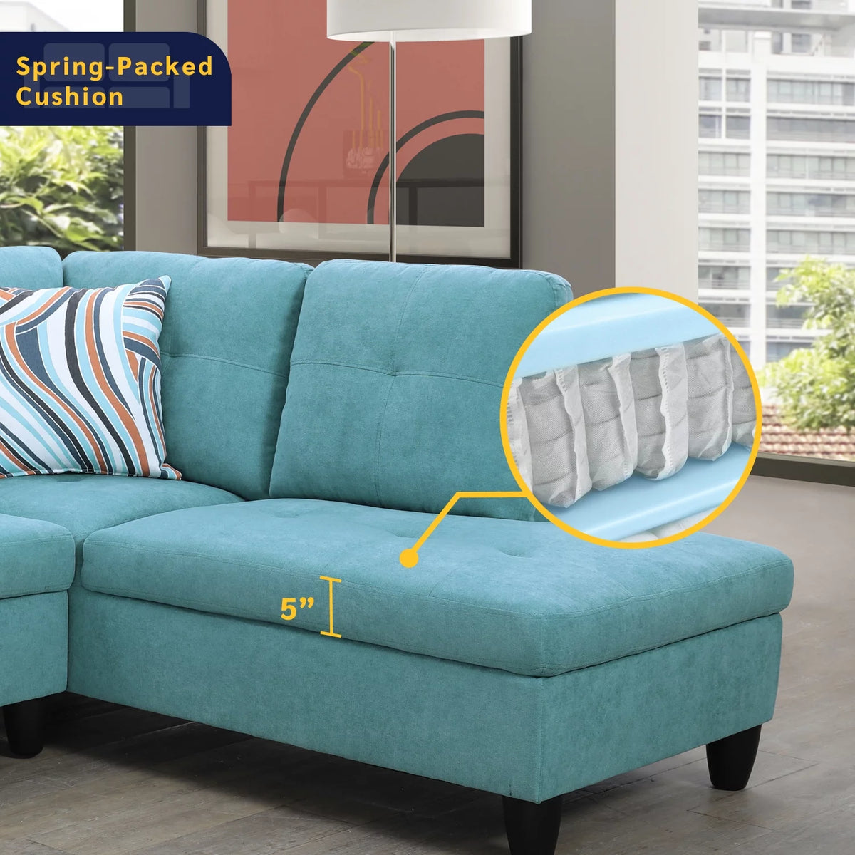 3 Piece Upholstered Sectional F50772