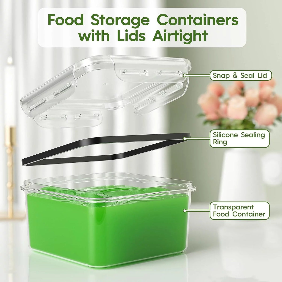 52 Piece Leak Proof Clear Plastic Food Storage Container Set R58295