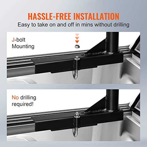 71in Aluminum Truck Rack with 8 Non-Drilling C-Clamps X674