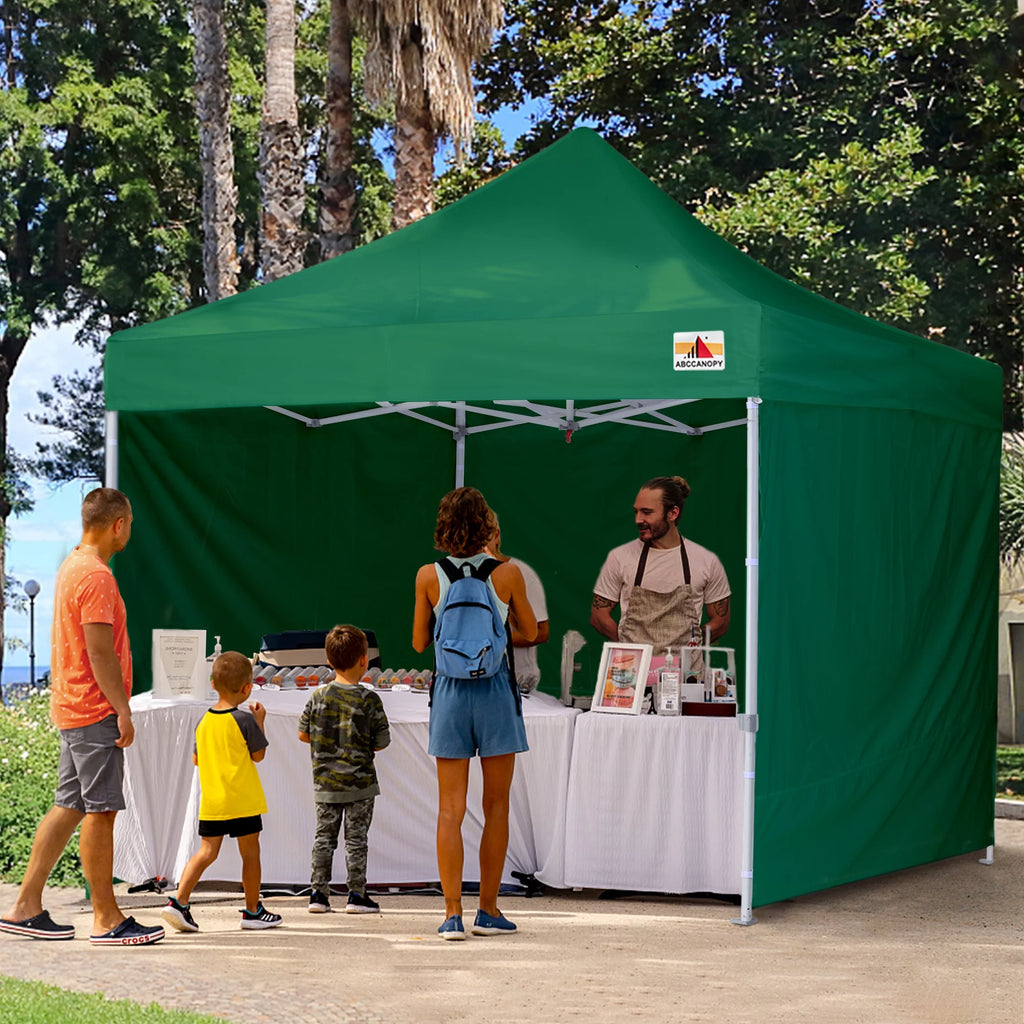 10 ft x 10 ft White Metal Pop-Up Canopy Tent with Walls G3508
