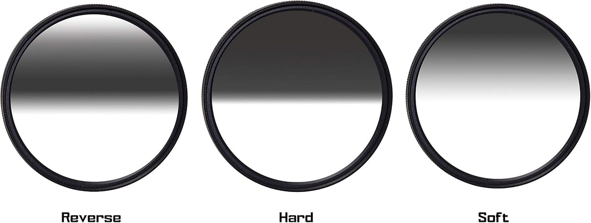 72mm Reverse Hard Soft ND8 Filter Neutral Density 3 Stop Optical Glass Pack of 2 W870983