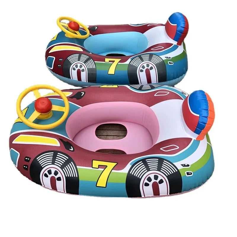 Inflatable Baby Swimming Rings Seat Sun Shade Toddler Swim Circle Pool Water Toys R424798