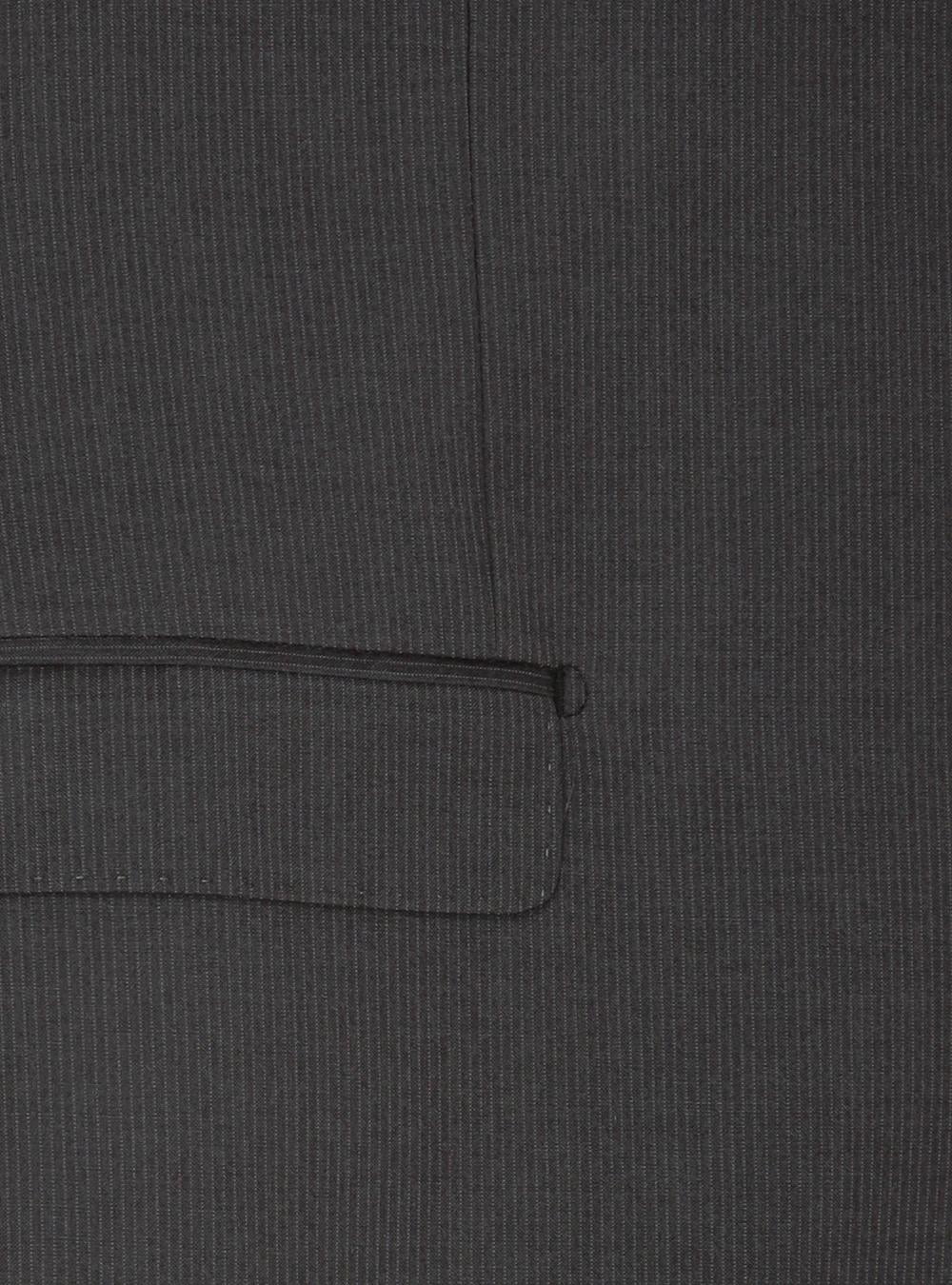 Mens Suits 2 Button Modern Fit Side Vent Narrow Stripe Suit Charcoal E37586