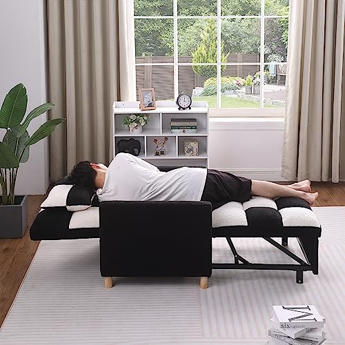 Adjustable Velvet Sleeper Sofa Chair Bed with Pillow J705108