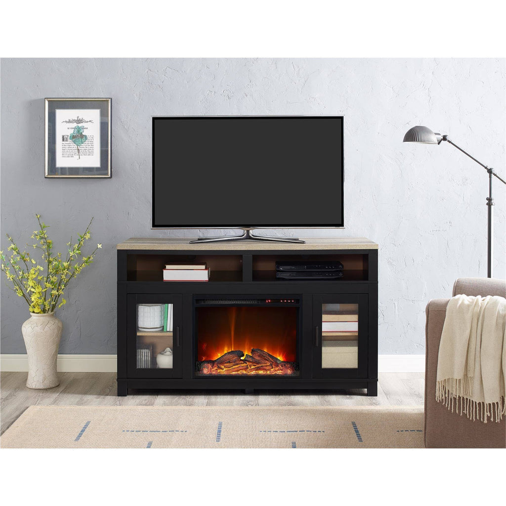 Black Electric Fireplace TV Stand F589