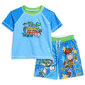 Toddler Boys Rash Guard and Swim Trunks Outfit Set Light Blue 4T X3555