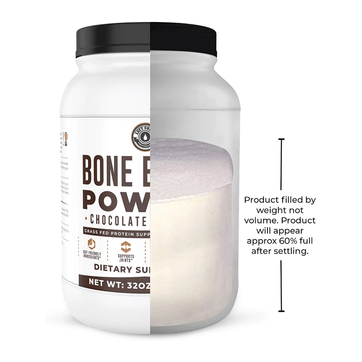 Organic Bone Broth Protein Powder, Chocolate, 2 Lb R972372
