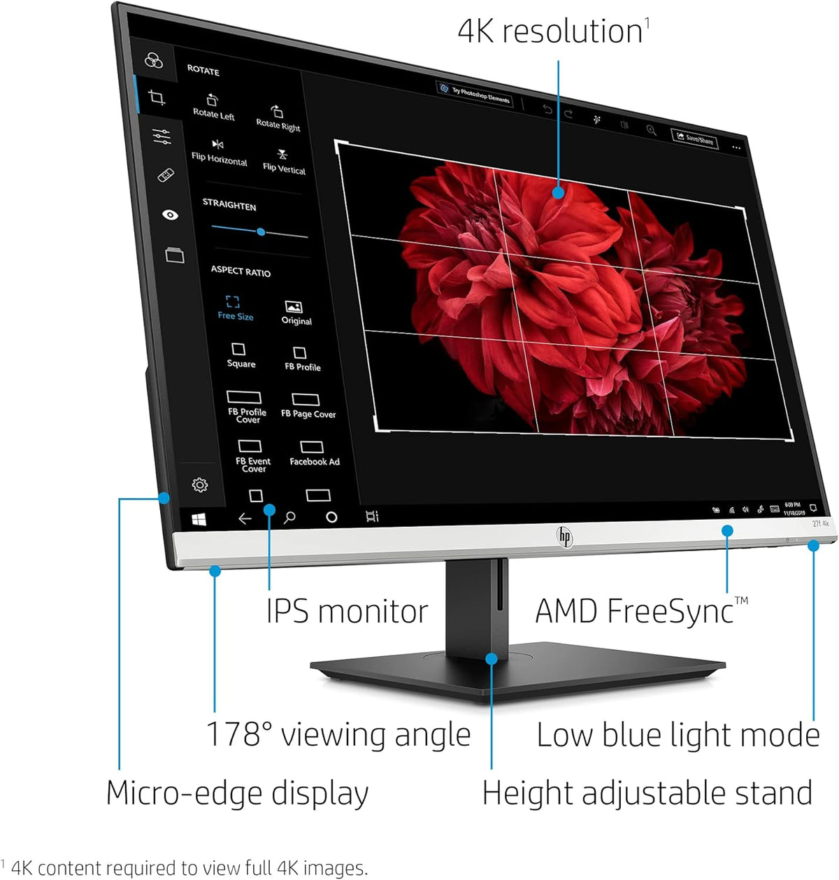27 4K UHD IPS Monitor with HDMI DisplayPort P1887