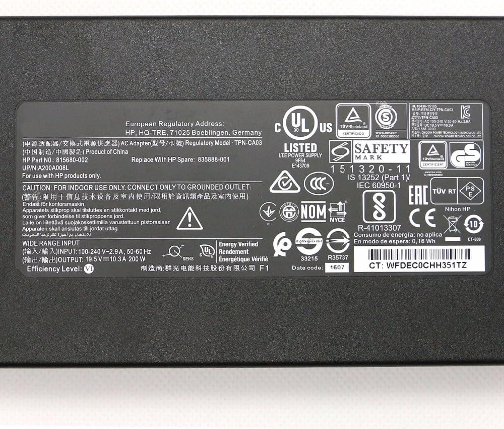 19.5V 10.3A AC Adapter with US Cable G996714