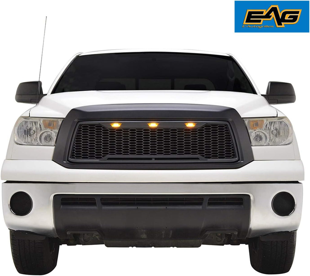 Matte Black Upper Grille Front Grill with Amber LED Lights F630487