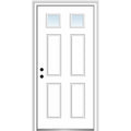 32 in. x 80 in. Right-Hand Inswing 2-Lite Clear 4-Panel Primed Steel Prehung Front Door G25903