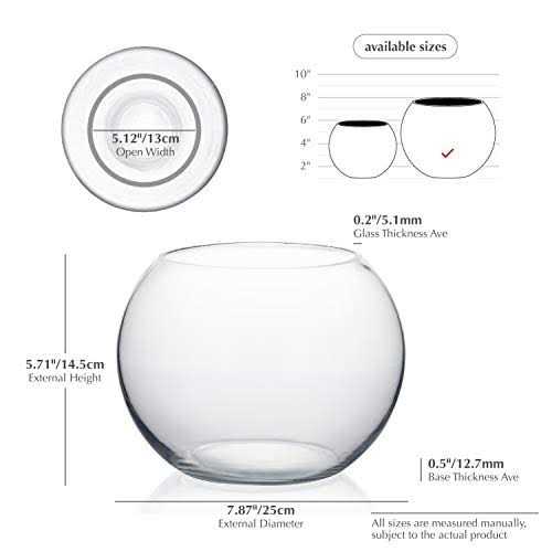Clear Bubble Bowl Glass Vase M30076