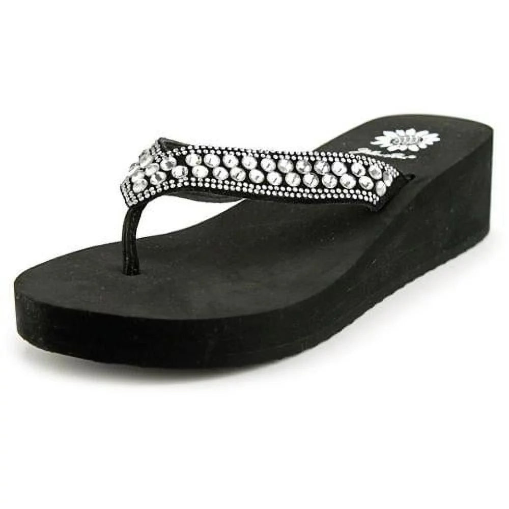 Womens Leather Split Toe Platform Sandals E42724