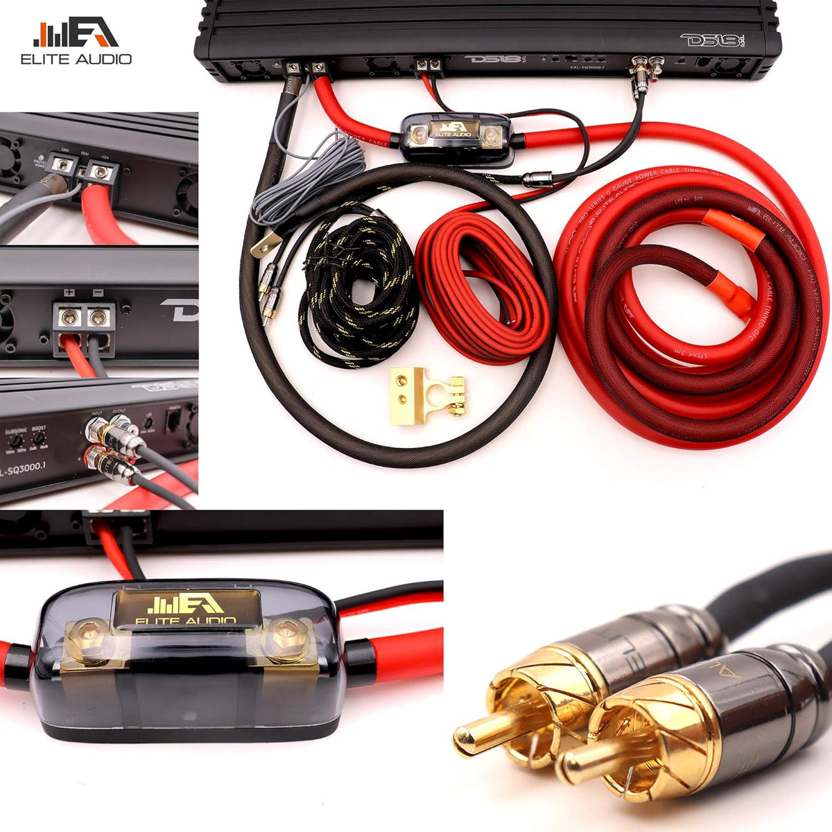 0 Gauge 100% Copper Amplifier Installation Wiring Kit with 20 feet Copper Wire Z517