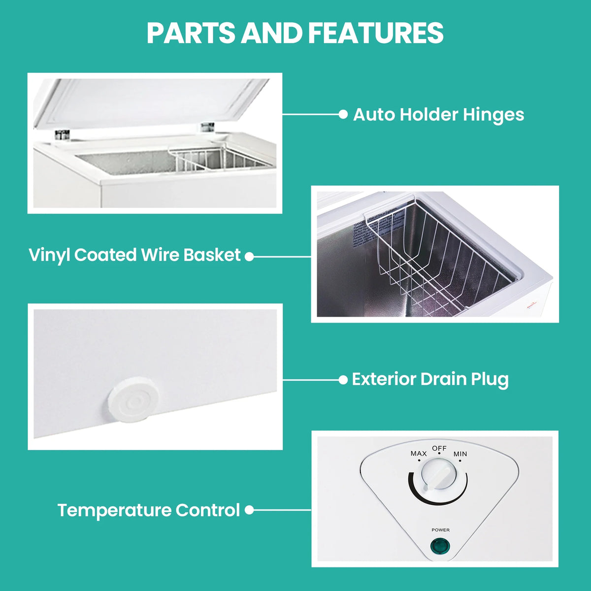 3.5 cu ft White Manual Defrost Chest Freezer Y4815