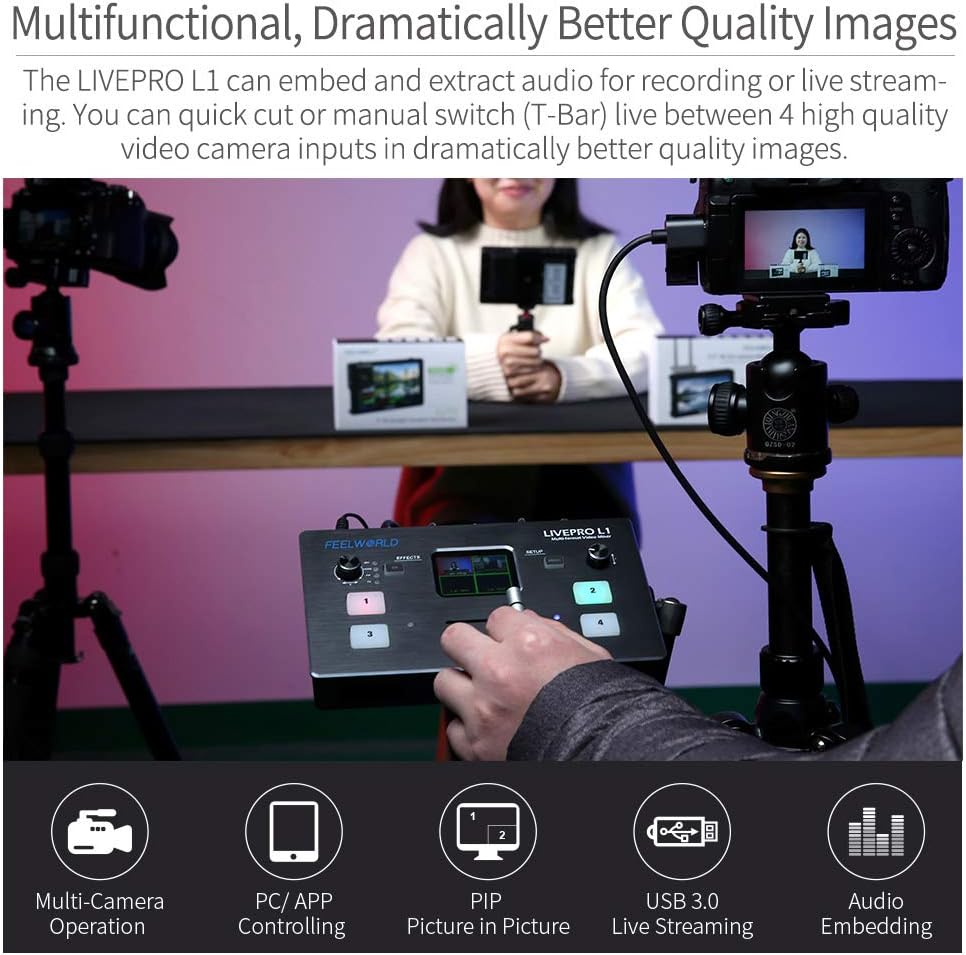 4 x HDMI Inputs Video Mixer Switcher USB 3.0 Output D909953