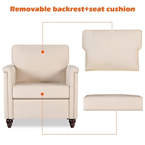 Beige Fabric Accent Chairs Set of 2 R619390