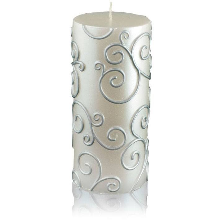 Purple Scroll Pillar Candle 12Pcs G833
