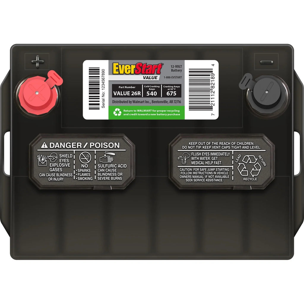 Lead Acid Automotive Battery Group Size 26R 12 Volt 540 CCA R989
