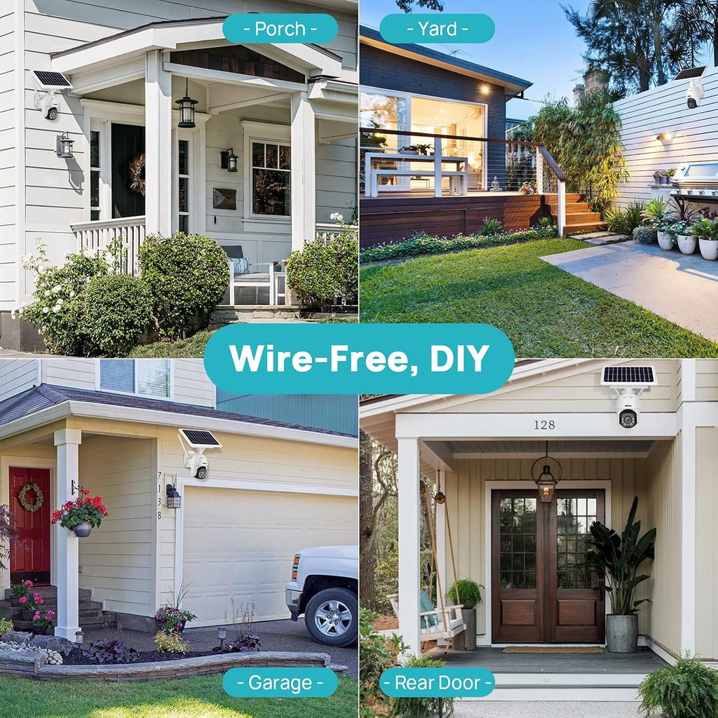 Solar Battery Powered 1080P PTZ Security Camera with 4X Digital Zoom D5130