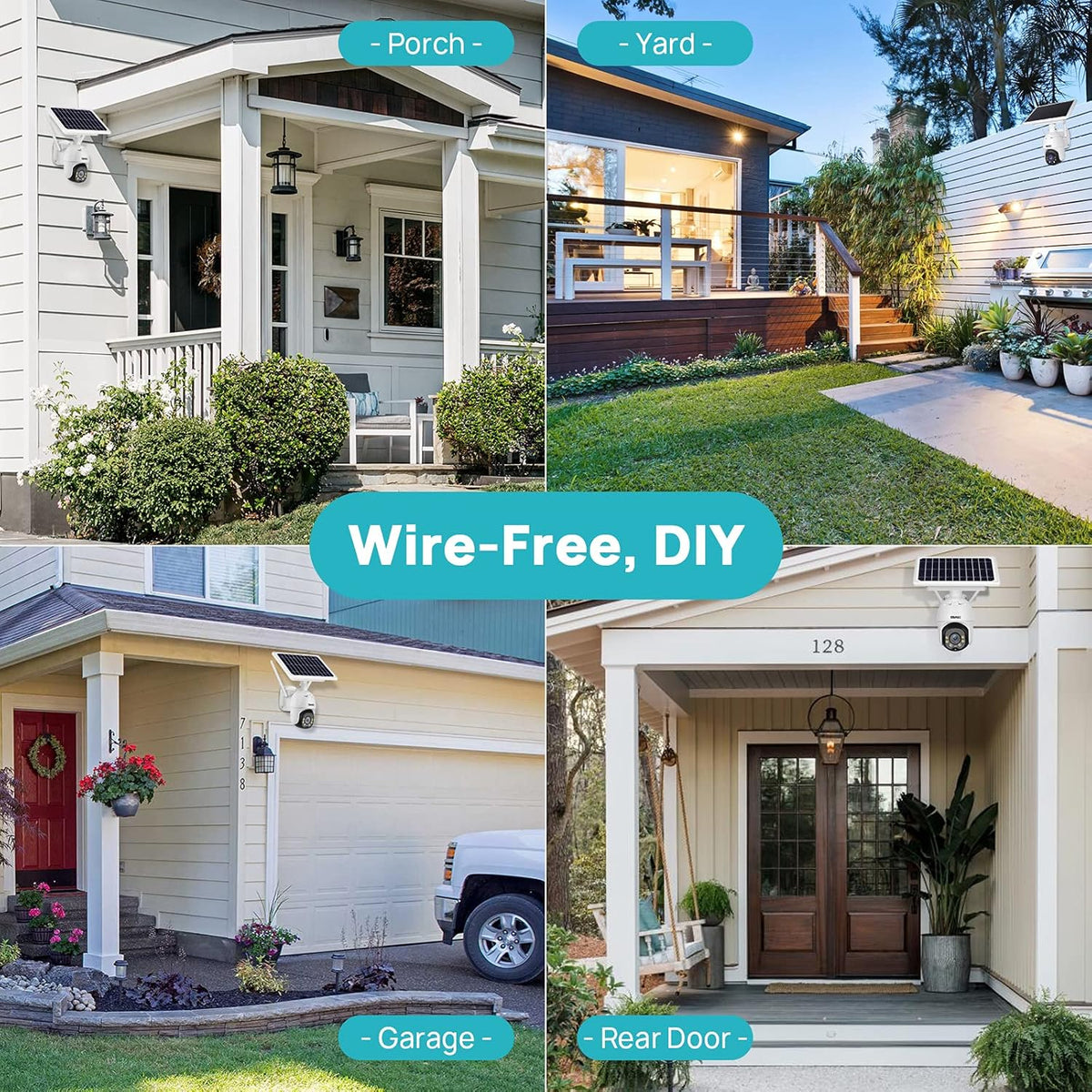Solar Battery Powered 1080P PTZ Security Camera with 4X Digital Zoom D5130