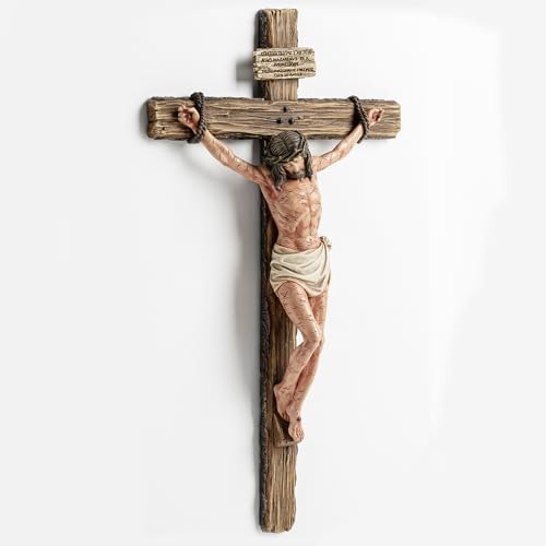 14" H Realistic Crucifix Wall Cross W7697