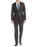 Mens Suits 2 Button Modern Fit Side Vent Narrow Stripe Suit Charcoal E37586