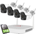 4Pcs WiFi NVR Security Camera System with 1TB Hard Drive L404