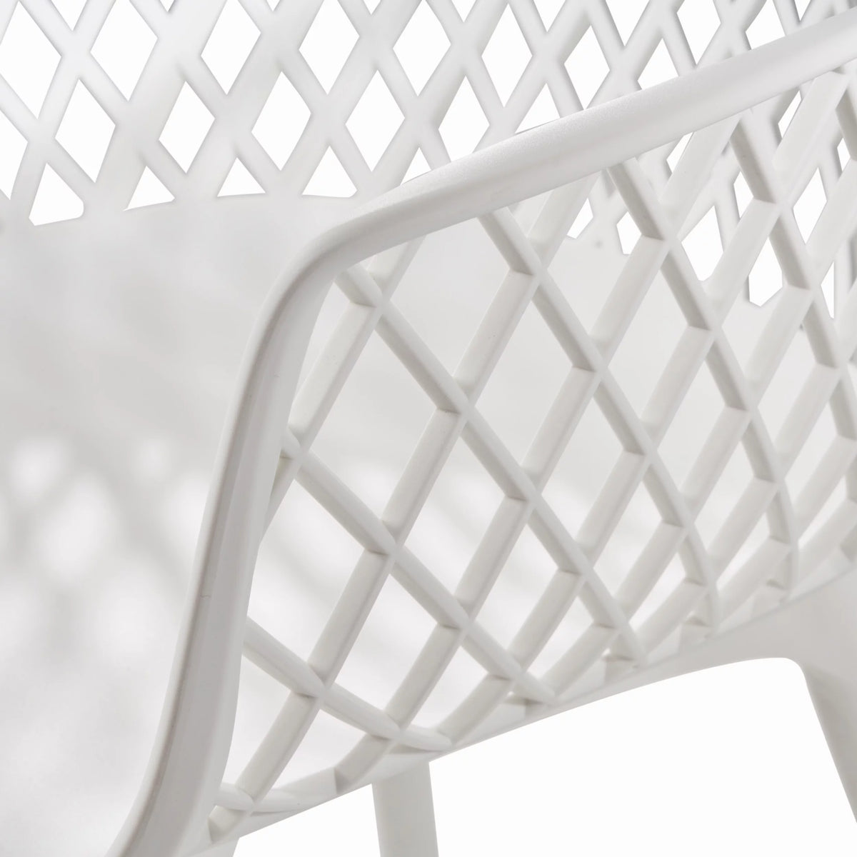 White Plastic Patio Dining Arm Chair Set of 2 F264431
