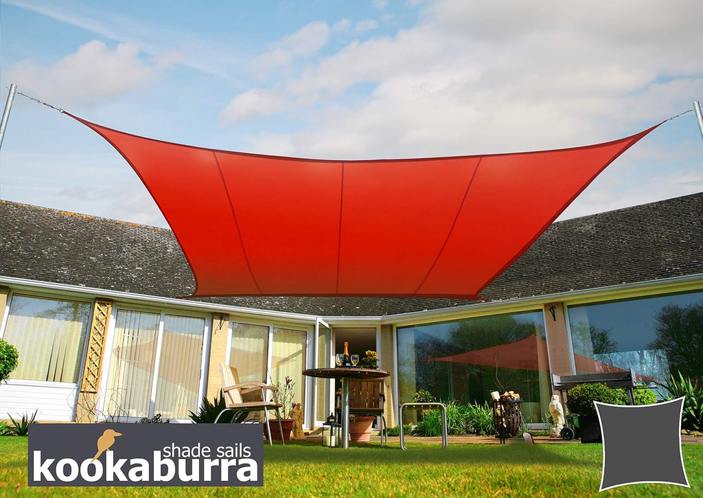 Waterproof Red Sun Shade Sail Canopy 9ft 10 x 6ft 7 Rectangle X5907
