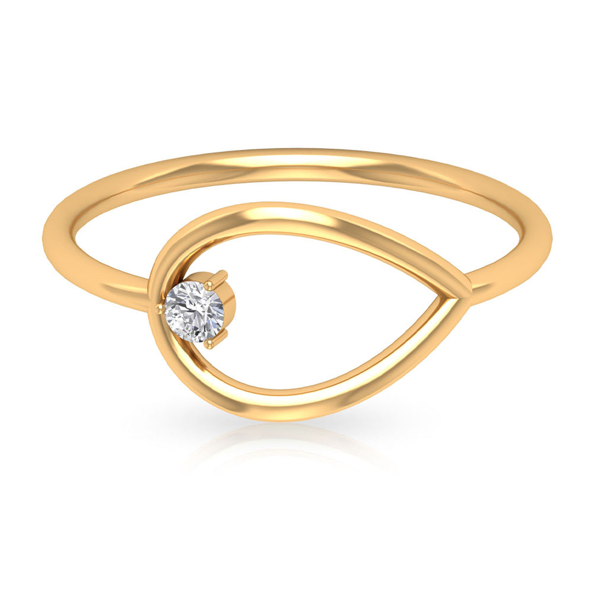 18K Yellow Gold Open Teardrop Ring X97468