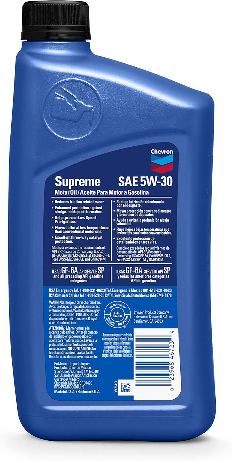 SAE 5W-30 Motor Oil - 1 Quart Bottle C4419