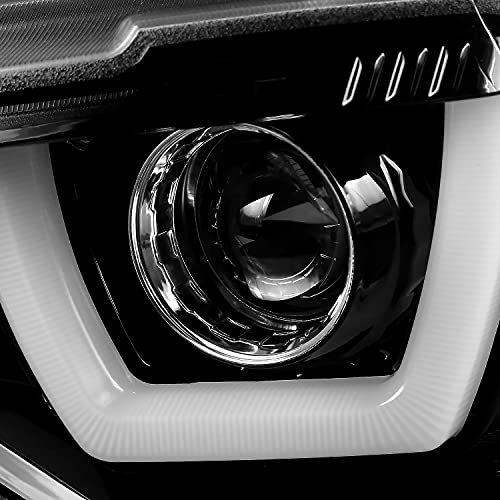 Chrome LED Dual Halo Projector Headlights for 2011-2014 Dodge Charger, Left + Right Pair Headlamps Assembly I520865