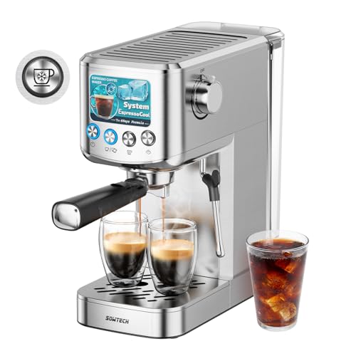 20 Bar Compact Stainless Steel Espresso Machine with Milk Frother S36697