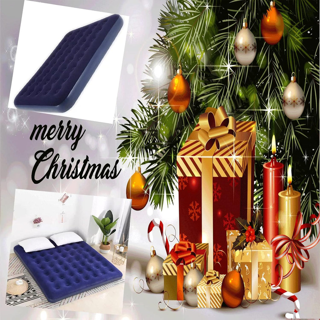 Full Size Air Mattress with Air Pump Inflatable Mattress with Flocking Surface Blow Up Mattress Air Bed Pack of 2 D7592