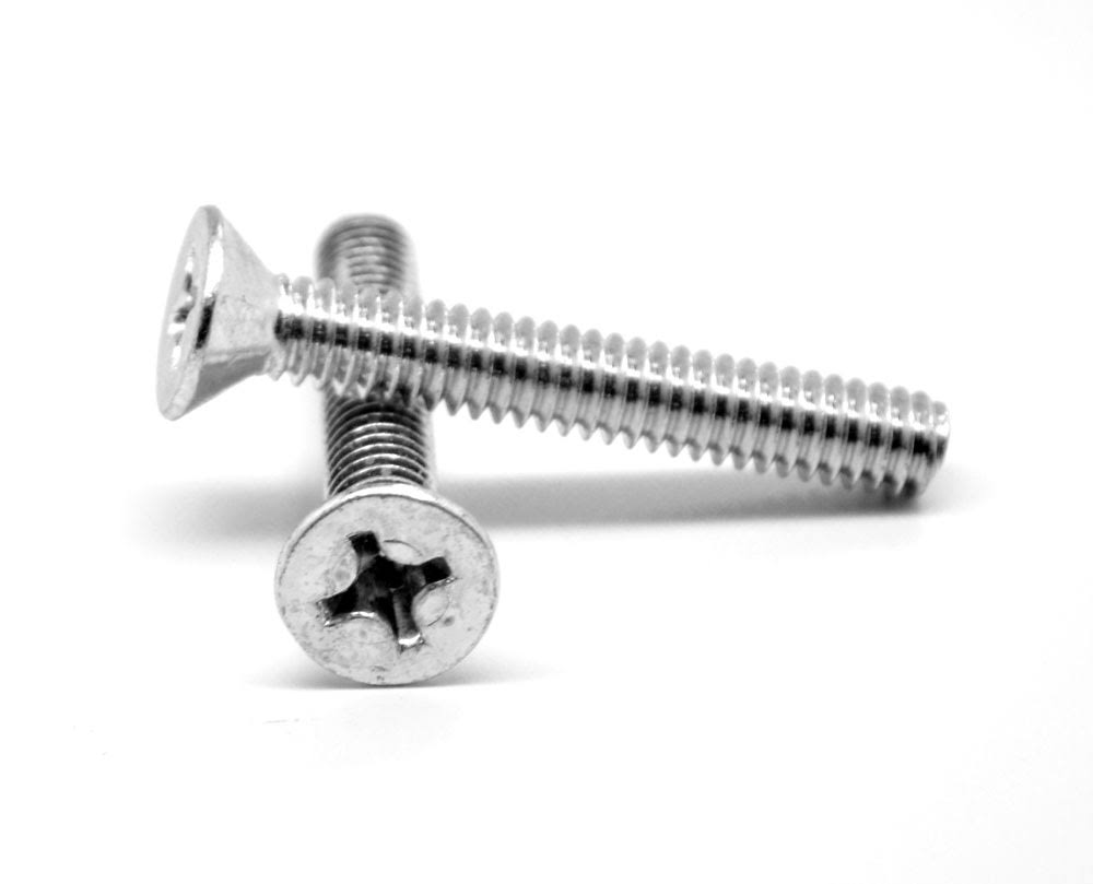 #8-32 x 1/2 Coarse Thread Machine Screw Phillips Flat Head Low Carbon Steel Zinc Plated X469409